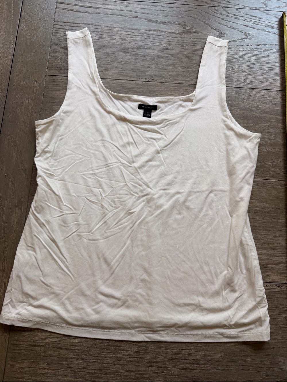 Ann Taylor Ivory Scoop Neck Tank Top